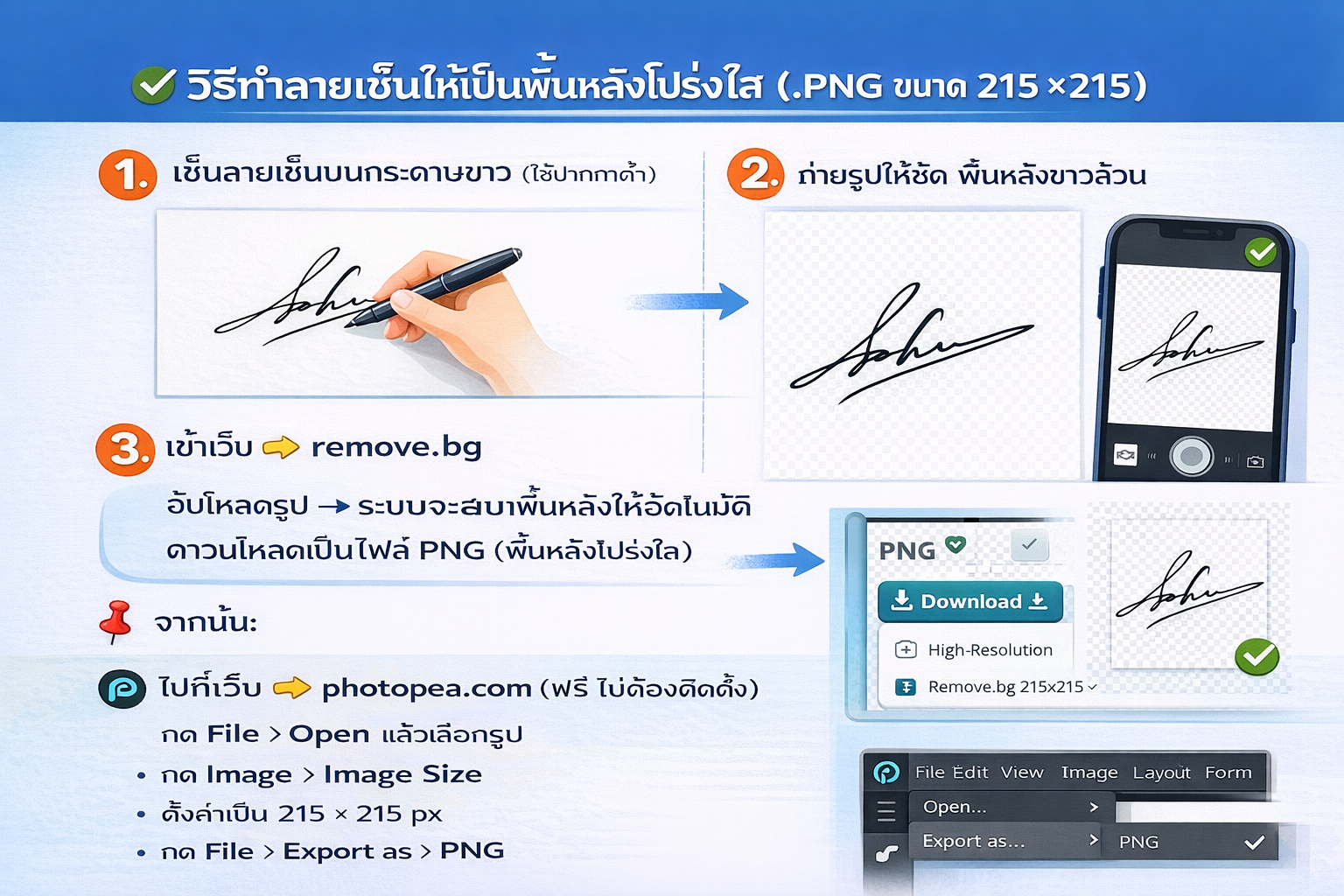วิธีที่ 2: Remove.bg & Photopea